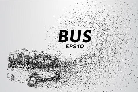 The bus from the particles. The bus consists of circles and points. Vector .. Stock Illustration