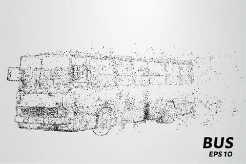 The bus from the particles. The bus consists of circles and points. Vector il Stock Illustration