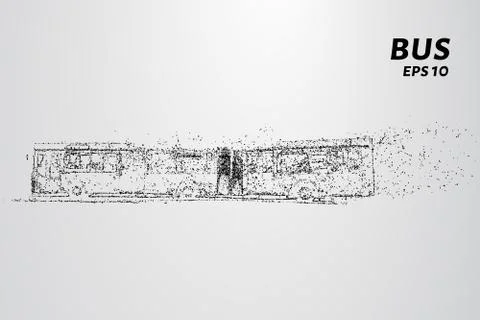 The bus from the particles. The bus consists of circles and points. Vector il Stock Illustration