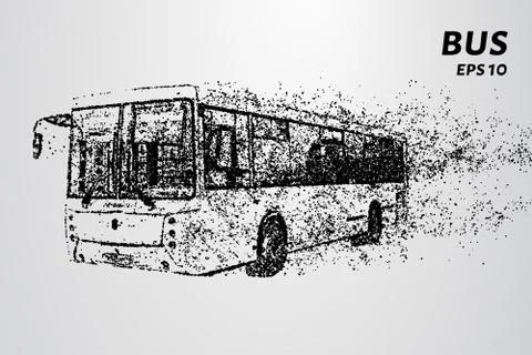The bus from the particles. The bus consists of circles and points. Vector il Stock Illustration