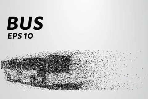 The bus from the particles. The bus consists of small circles. Stock Illustration