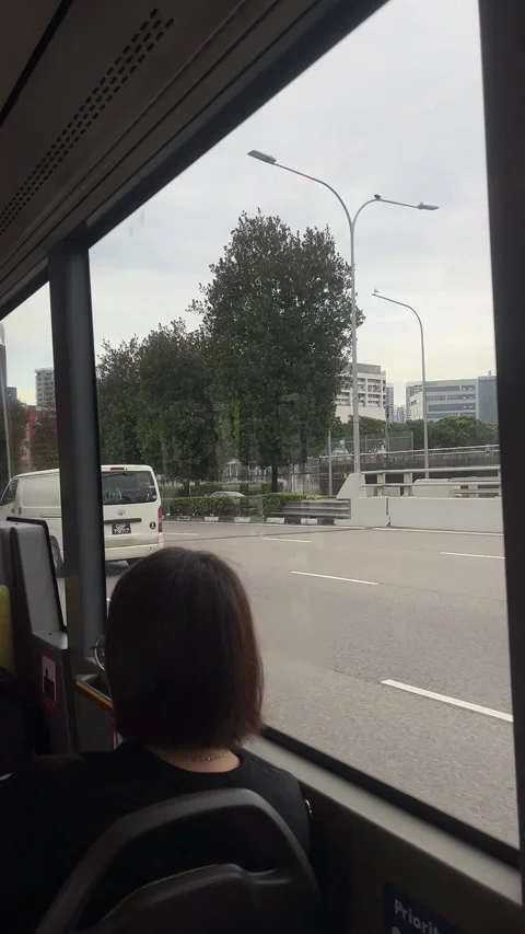Bus Passenger Window View City Building Transportation Stockbeeldmateriaal 332633549