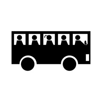 Bus with passengers icon Stock Illustration