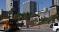 Bus Passing by in Downtown Los Angeles, LA, California, USA HD Footage