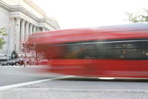 Bus passing by Stock Photos