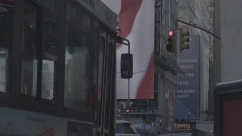 Bus Passing through Times Square 4K Stock Footage 148178183