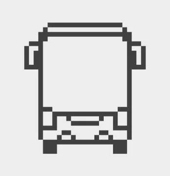 Bus pixel Icon Stock Illustration