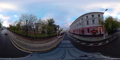 A bus powered by electricity is driving around the city of Moscow. Stock Footage 247309142