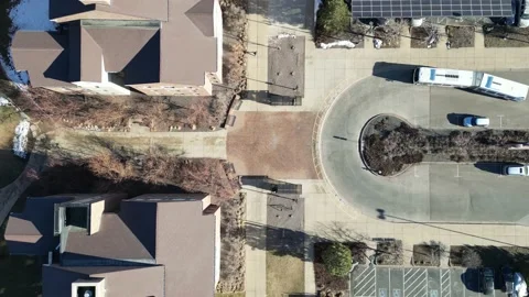 Bus Pulls Up And Unloads. Video stock 233289532