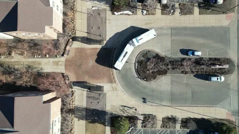 Bus Pulls Up And Unloads. Video stock 233289535