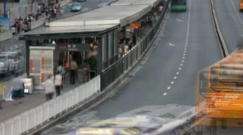 Bus Rapid Transit station Stock Footage 11148744