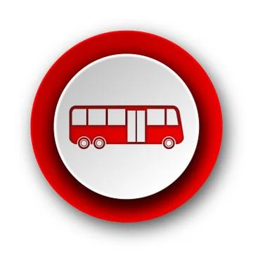 Bus red modern web icon on white background. Stockillustratie