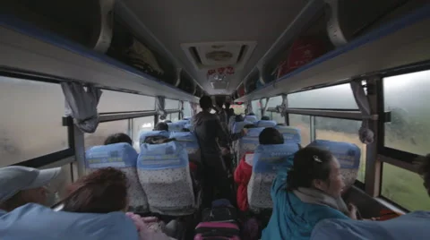 Bus ride crazy raining bumpy Stock Footage 66242745