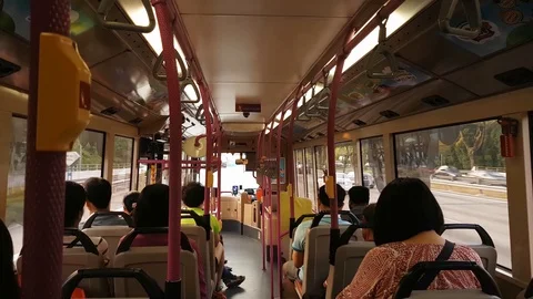 Bus ride in Singapore Stock Footage