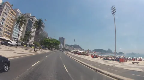 Bus Ride Through Copacabana Beach Stock Footage 45281727