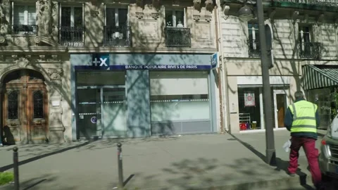 Bus ride through Paris district Stock Footage 250917421