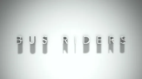 Bus riders 3D title animation with shadows on a white background Stock Footage 297103277