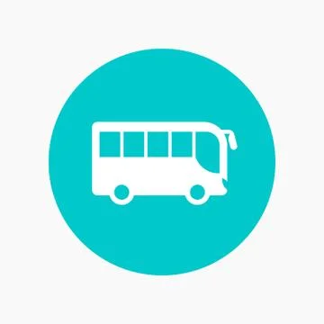 Bus round icon, side view Stock Illustration