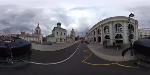 A bus that runs on electricity drives around Moscow city. Stock Footage 247327853