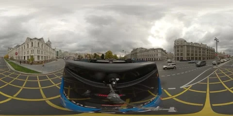 A bus that runs on electricity goes around the city of Moscow. Stock Footage 247119341