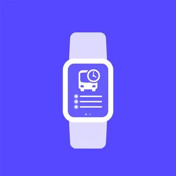 Bus schedule app or timetable vector icon Stock Illustration