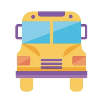 Bus school flat style icon Stock Illustration