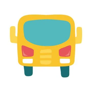 Bus school flat style icon Illustrazione stock
