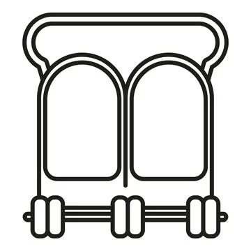 Bus seat line art representing urban transport Stock Illustration