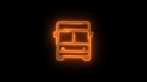 Bus shape stroke icon glowing neon brown color animation Stock Footage 279301278