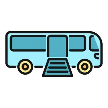 Bus showing accessibility ramp concept icon Stock Illustration