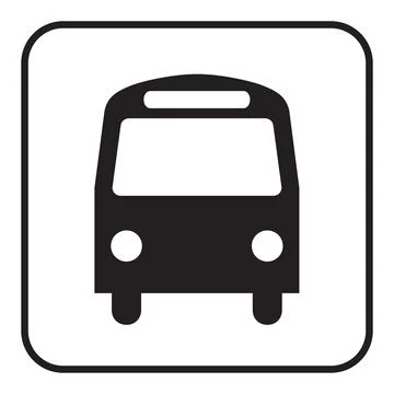 Bus shuttle map symbol, national park pictogram Stock Illustration