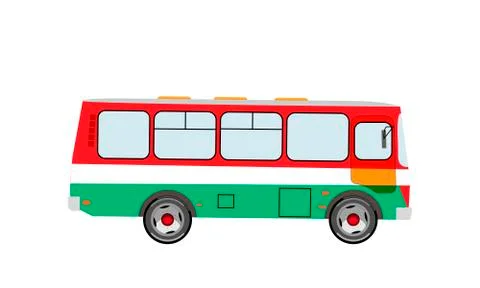 Bus side view on an isolated background. Vector illustration. Illustrazione stock