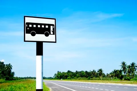 Bus Signpost Stock Photos