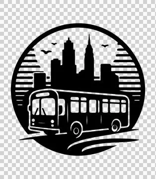 Bus silhouette on a white background Stock Illustration