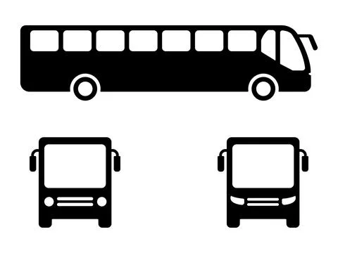 Bus silhouettes set vector illustration Stock Illustration