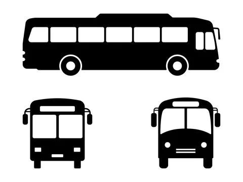 Bus silhouettes set vector illustration Stock Illustration