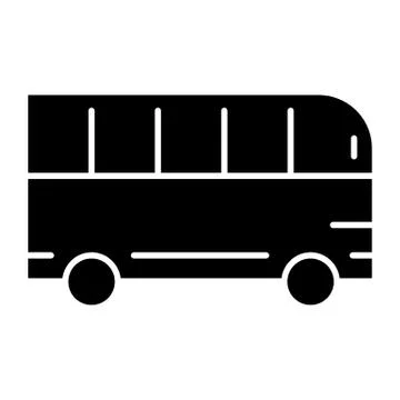 Bus solid icon. Passenger vector illustration isolated on white. Auto glyph Stock Illustration