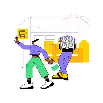 Bus station abstract concept vector illustration. Stock Illustration