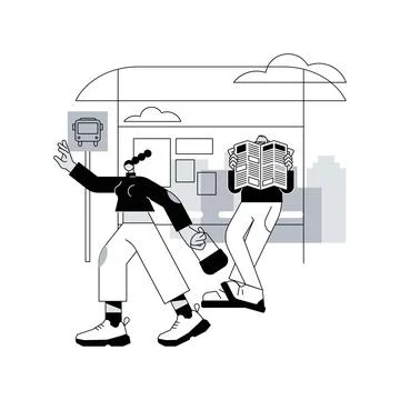 Bus station abstract concept vector illustration. Stock Illustration