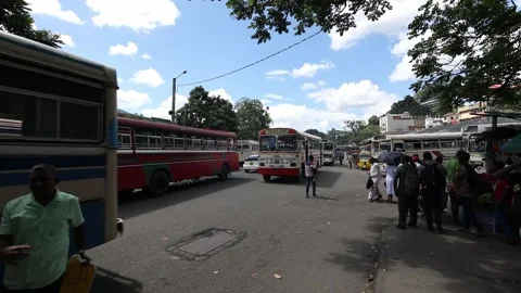 The Bus Station and traffic of Kandy in Sri Lanka Stock Footage 145759080