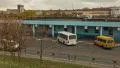 Bus station, autumn. Dolly, time lapse shot HD Footage