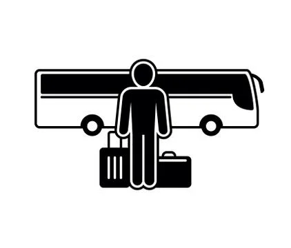 Bus station (bus stop) - navigation sign Stock Illustration