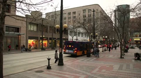 Bus station Stock Footage 10732764