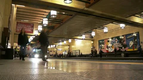 Bus station Stock Footage 10803305