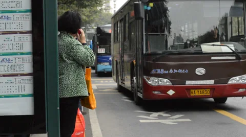 Bus Station Stock Footage 35584974
