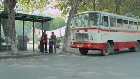 The bus station Stock Footage 235264797