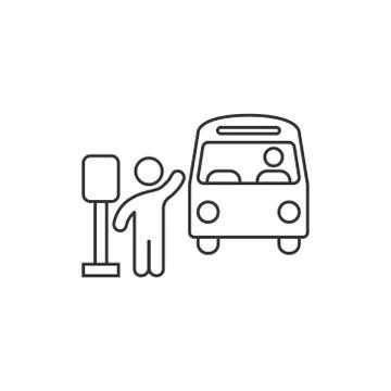 Bus station icon in flat style. Auto stop vector illustration on white isolat Stock Illustration