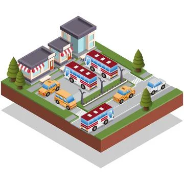 Bus station. Stock Illustration