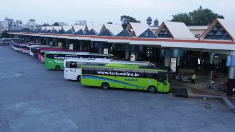 Bus-station-India-2 Stock Footage 98068881