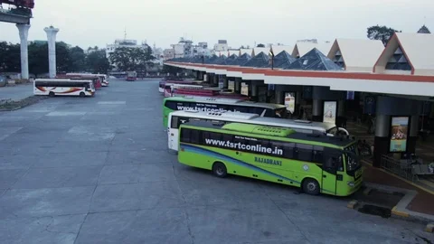 Bus-station-India Stock Footage 98068873